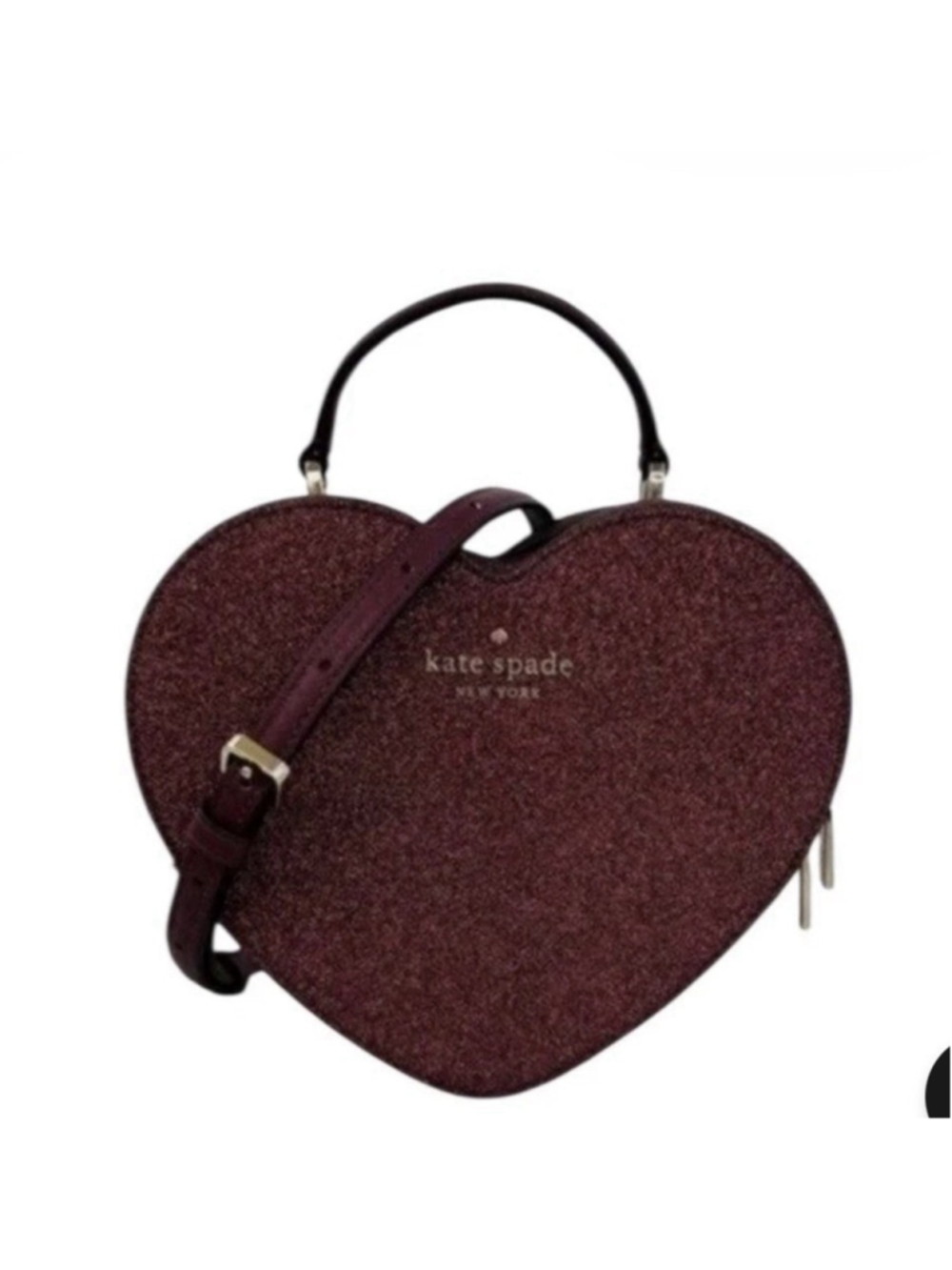 Kate Spade Love Shack Glitter Heart Purse Crossbody Deep Nova NWOT